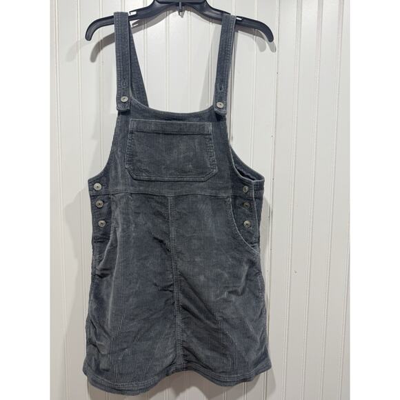 American Eagle Dress Womens S Small Gray Mini Overall Corduroy A Line Pinafore - Picture 1 of 10